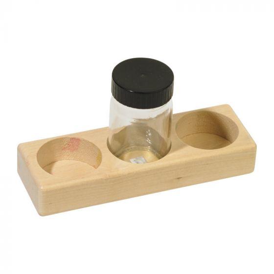 Wooden Holder for 3 Paint Jars w/ Lids-Painting-Mercurius-Acorns &amp; Twigs